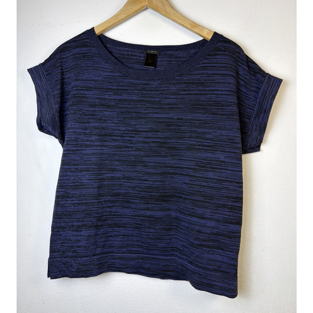 Ann Taylor LOFT Knit sweater Top Women's Medium Crew Neck Blue casual